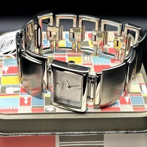 Fossil F2 ES1865 Womens Square Link Stainless Steel Bracelet Dress Watch NOS